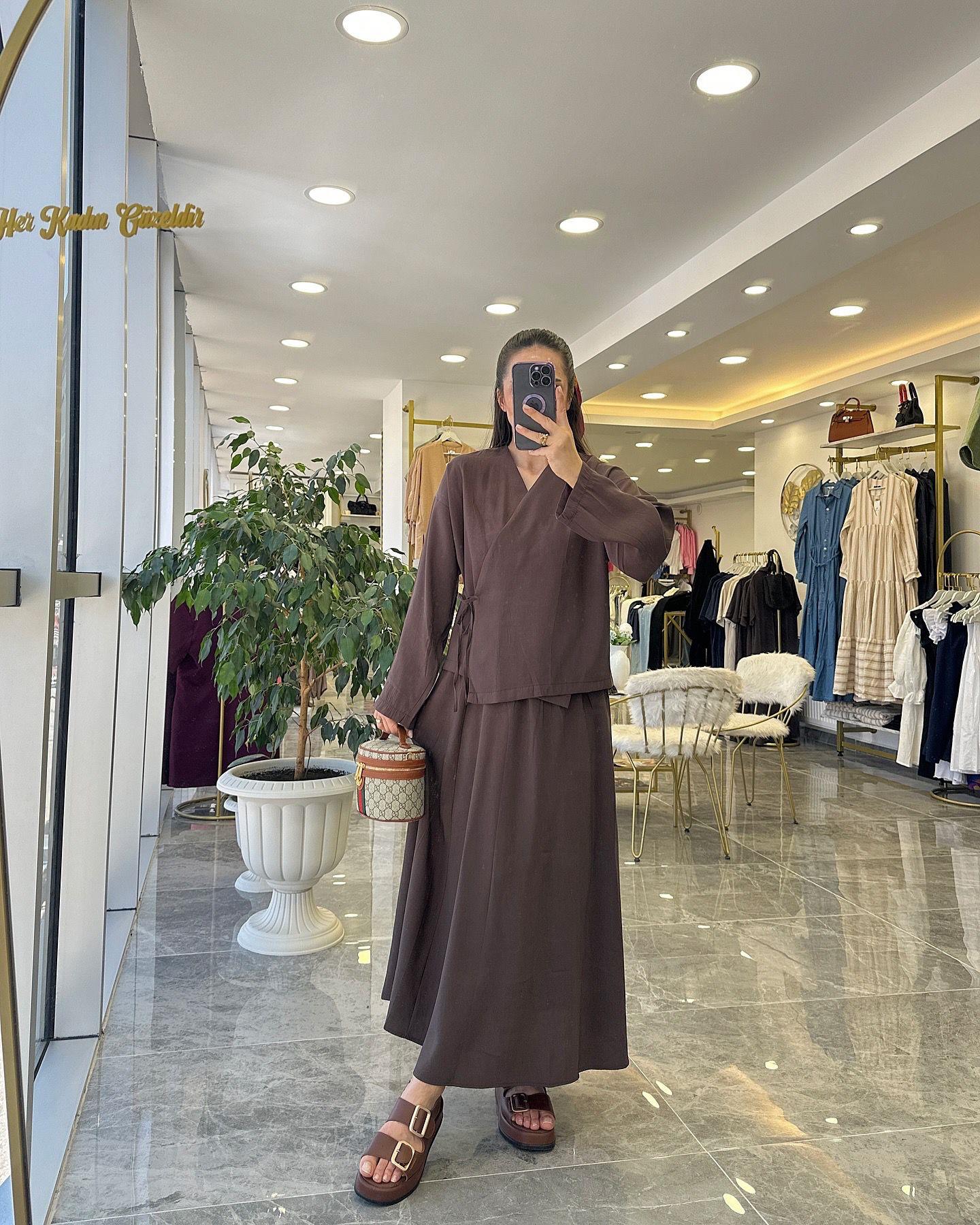TAKIMModa MTTNSLTKM850Etek Kimono Tensel Takım