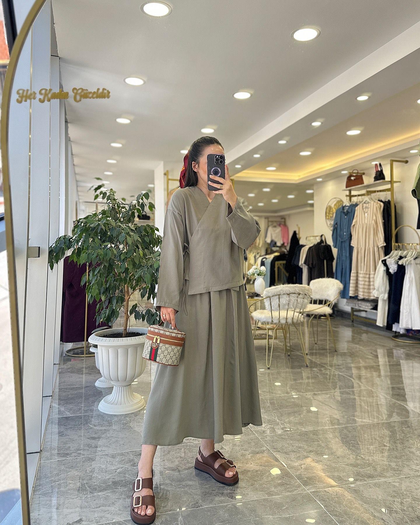 TAKIMModa MTTNSLTKM850Etek Kimono Tensel Takım