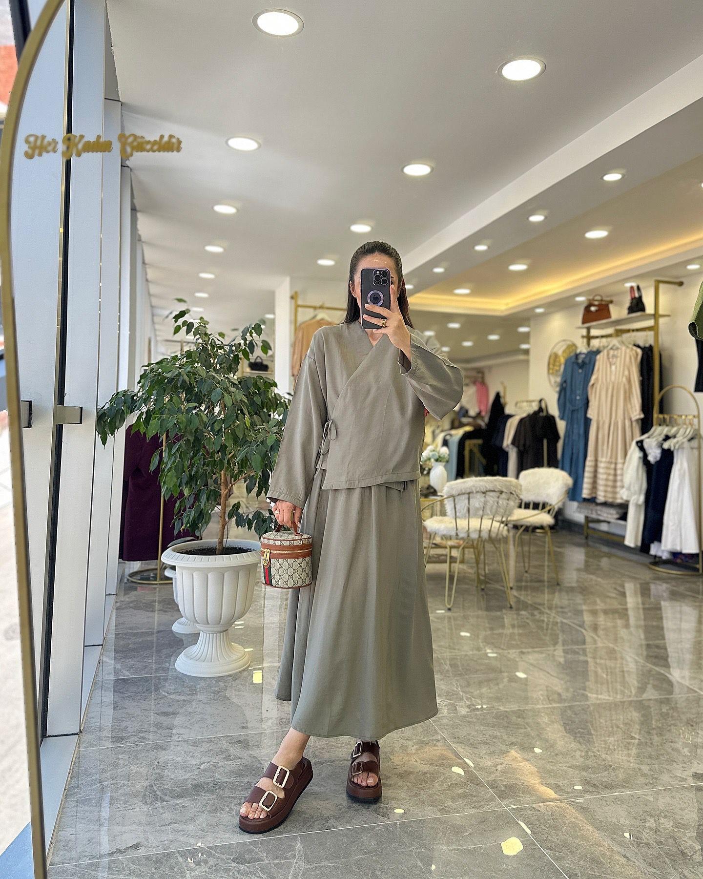 TAKIMModa MTTNSLTKM850Etek Kimono Tensel Takım