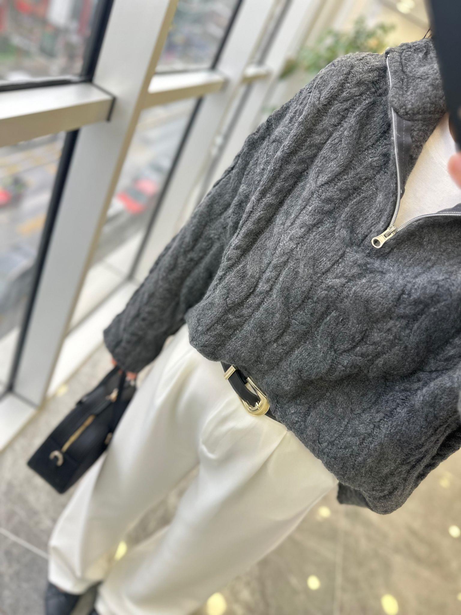 KAZAKModa MTGRİFRMRLKZK100Gri Fermuarlı Premium Kazak