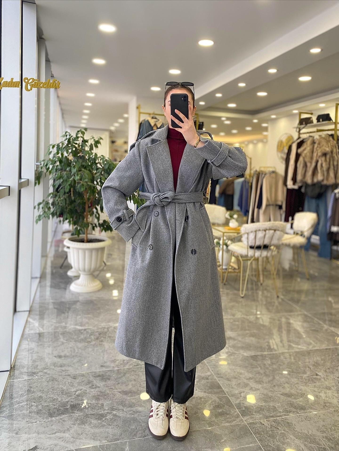 KABANModa MTGRKŞKBN1200Gri Kaşe Kaban
