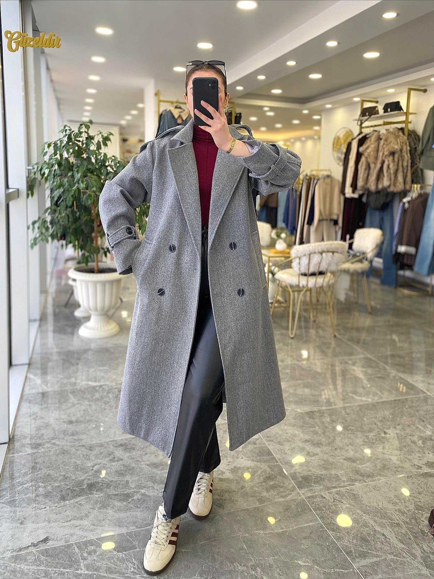 KABANModa MTGRKŞKBN1200Gri Kaşe Kaban