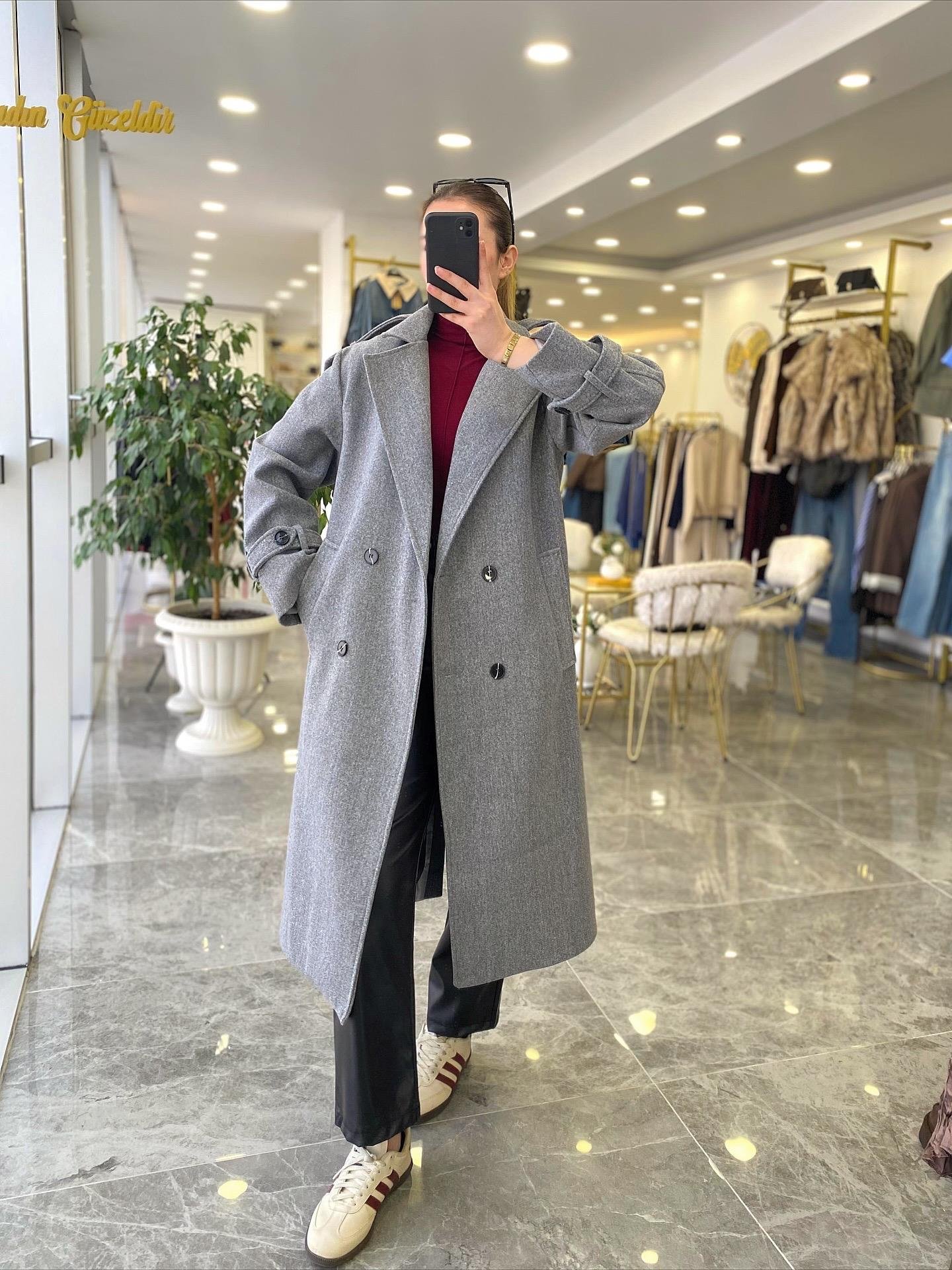 KABANModa MTGRKŞKBN1200Gri Kaşe Kaban