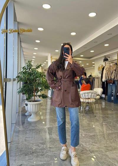 CEKETModa MTKHVDRCKT100Kahve Deri Ceket
