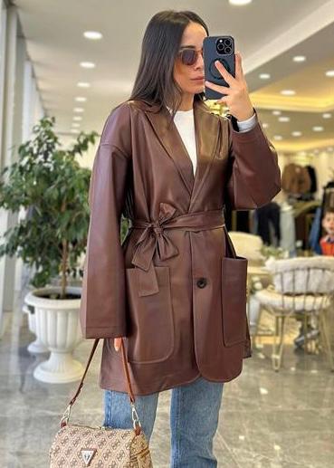 CEKETModa MTKHVDRCKT100Kahve Deri Ceket