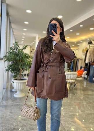 CEKETModa MTKHVDRCKT100Kahve Deri Ceket