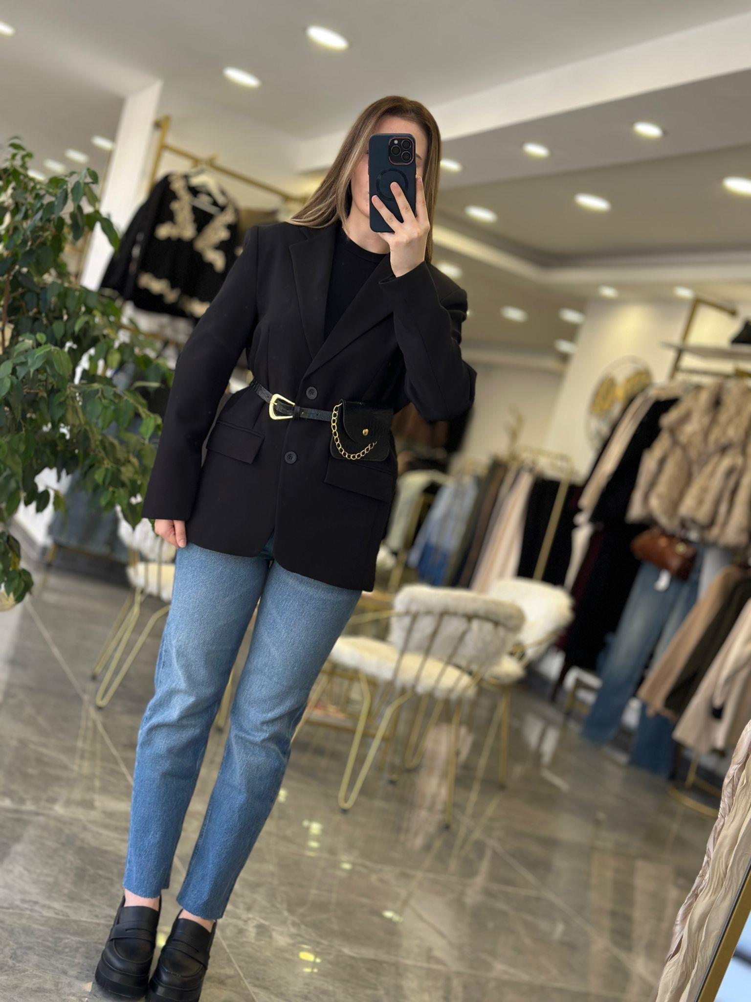 CEKETModa MTKMRCKT700Kemer Detaylı Ceket