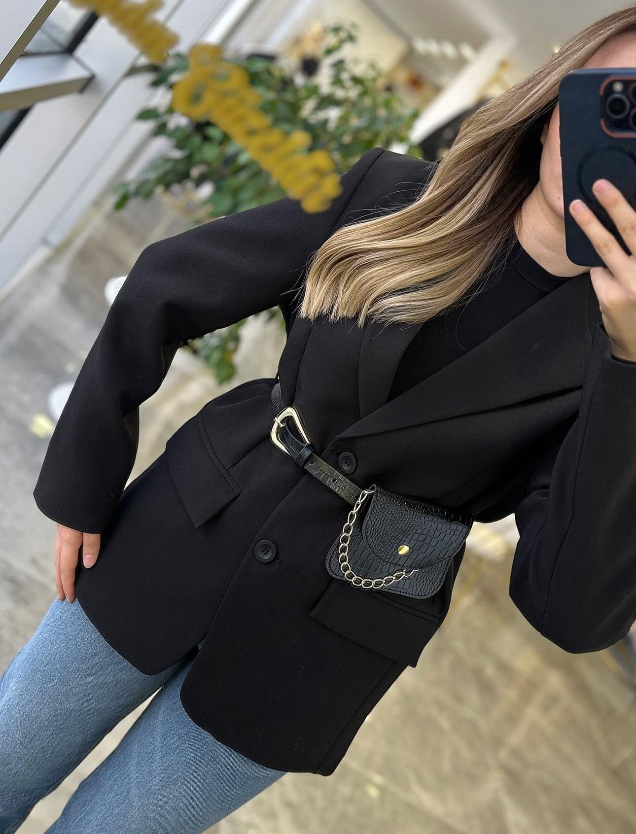 CEKETModa MTKMRCKT700Kemer Detaylı Ceket