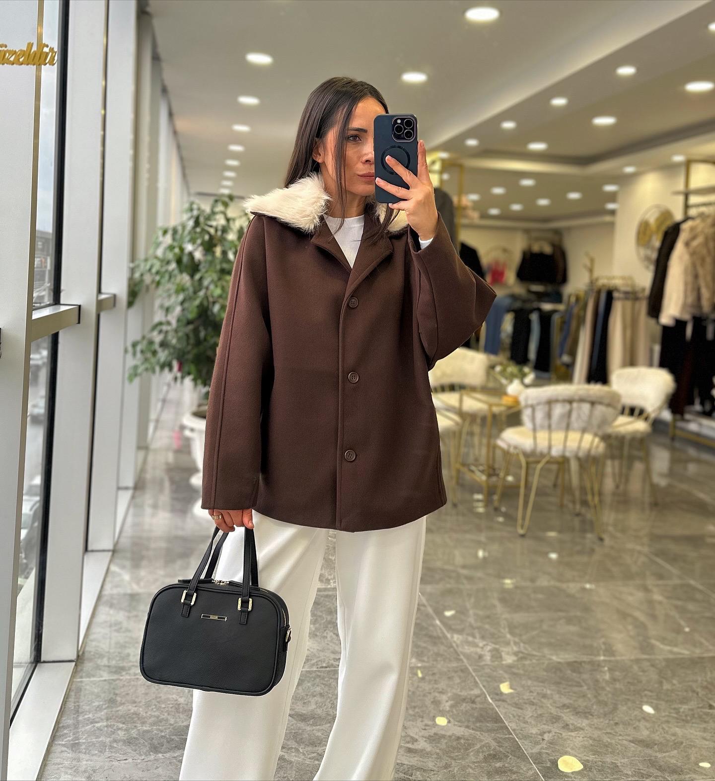 CEKETModa MTKRKLKŞCKT1000Kürklü Kaşe Ceket