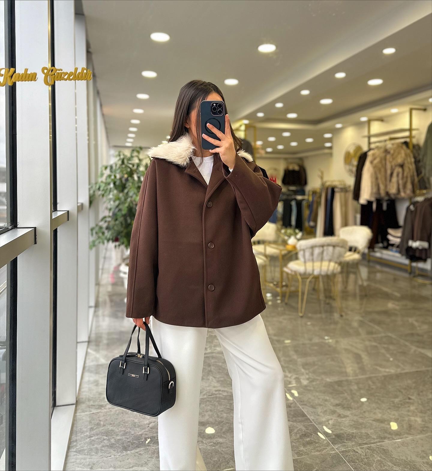 CEKETModa MTKRKLKŞCKT1000Kürklü Kaşe Ceket