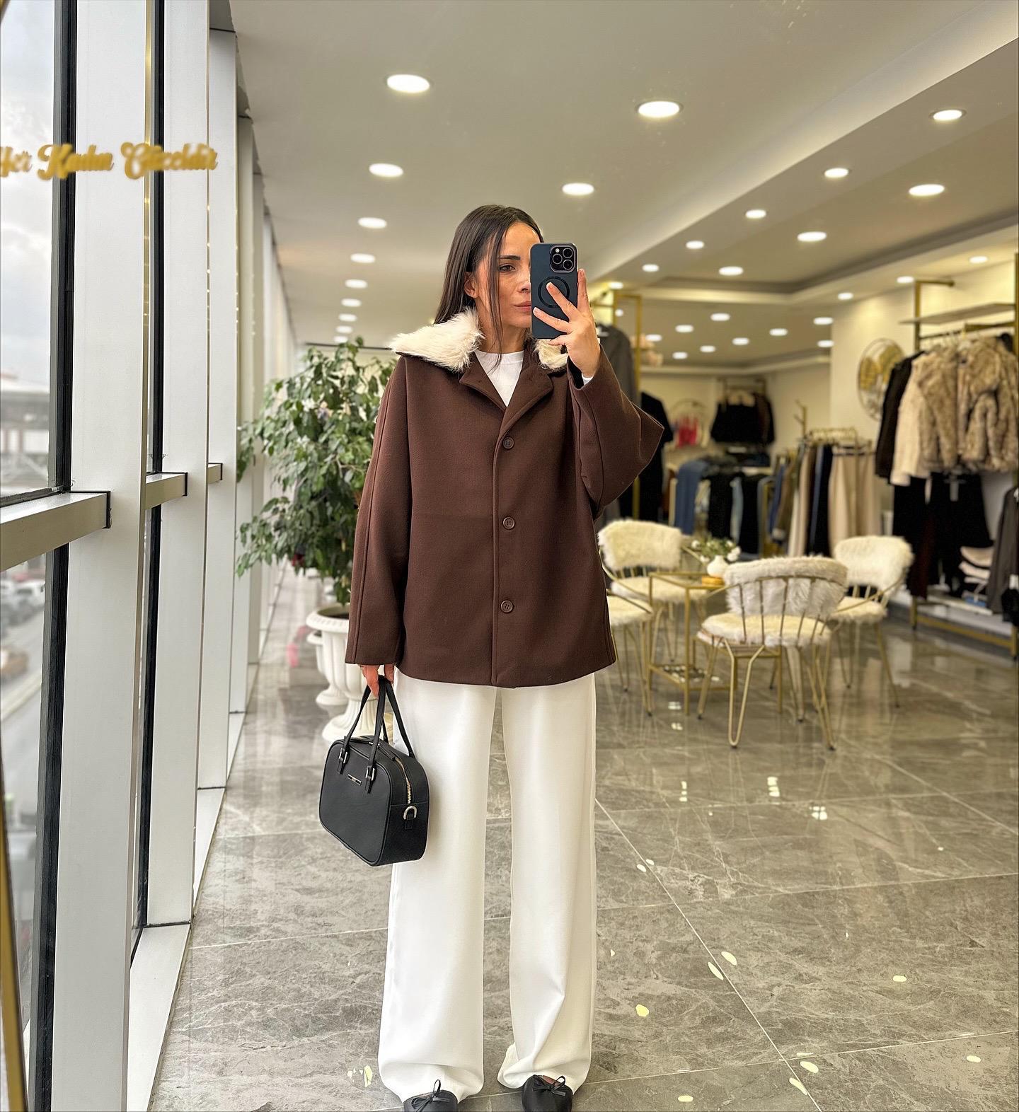 CEKETModa MTKRKLKŞCKT1000Kürklü Kaşe Ceket