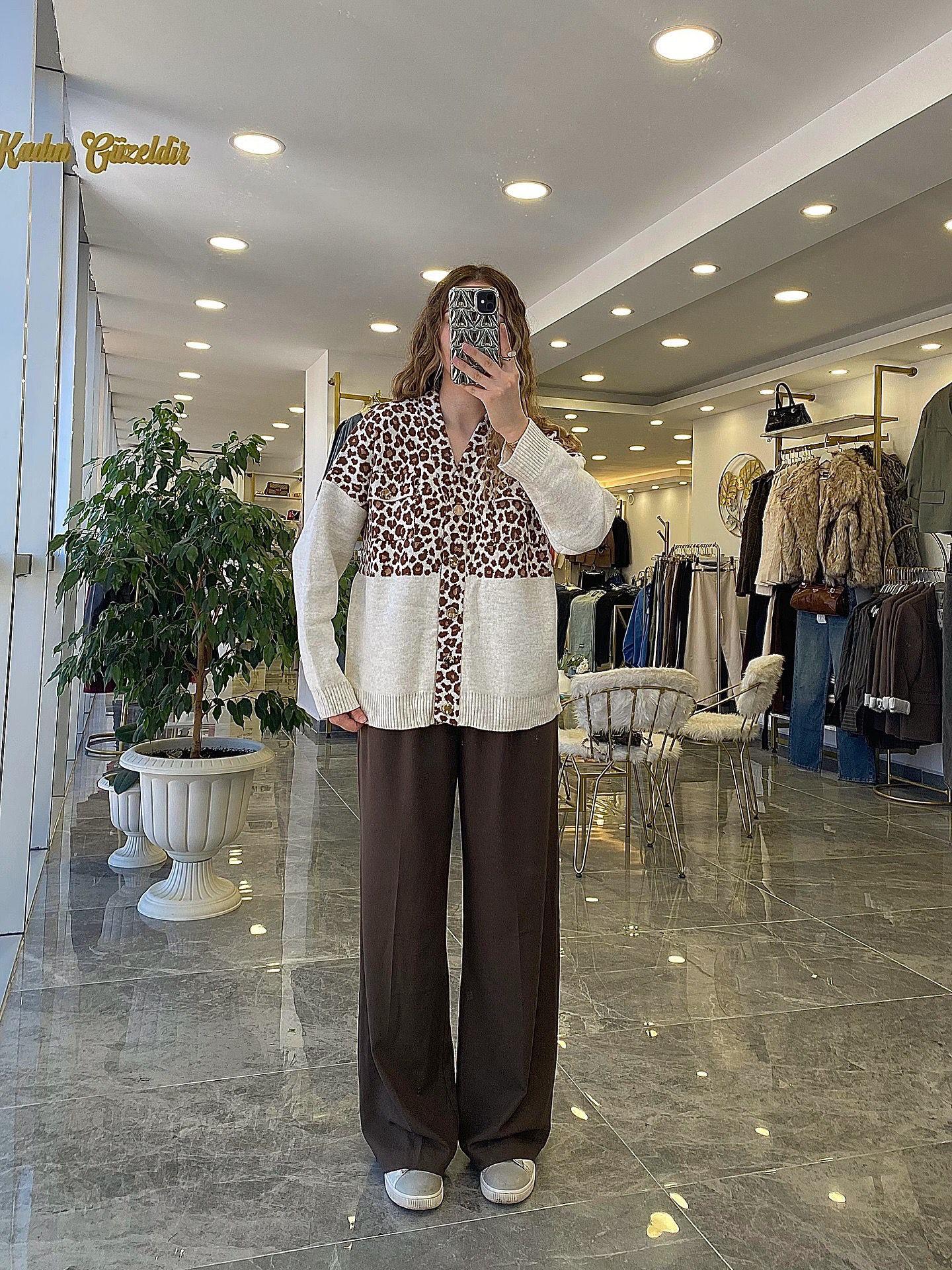 HIRKAModa MTLEOHRK450Leopar Hırka