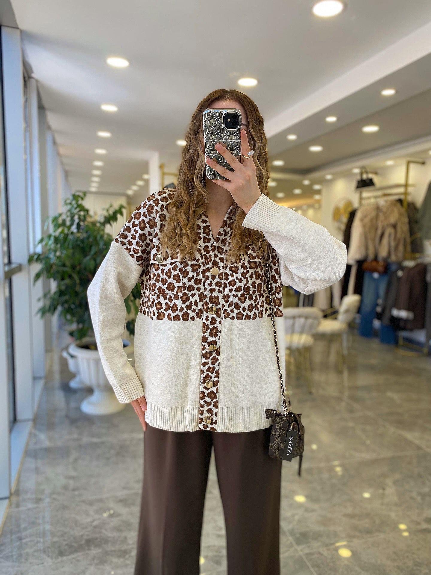 HIRKAModa MTLEOHRK450Leopar Hırka