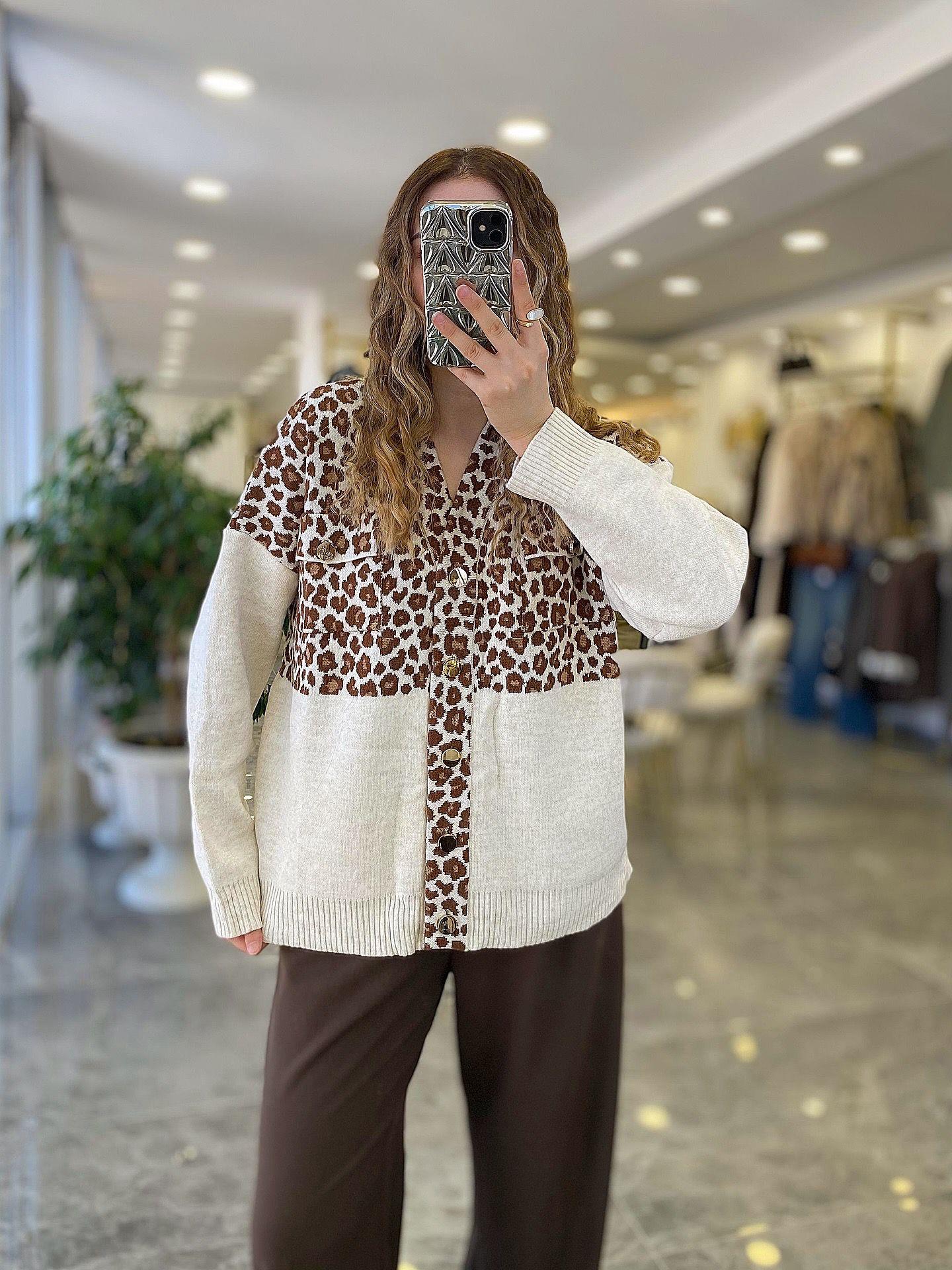 HIRKAModa MTLEOHRK450Leopar Hırka