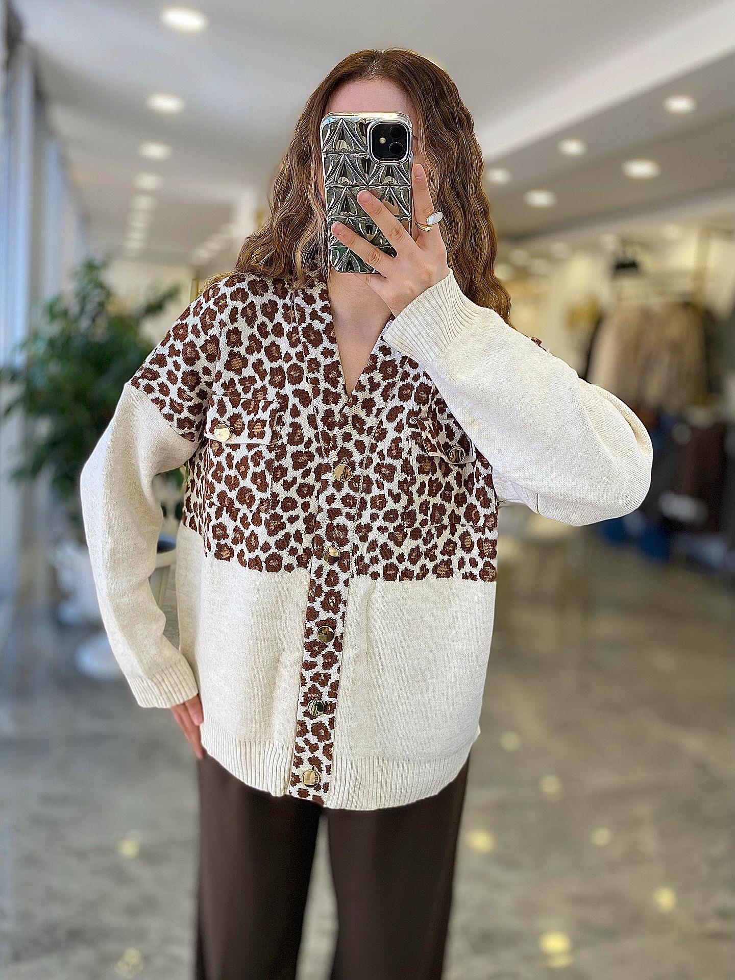 HIRKAModa MTLEOHRK450Leopar Hırka