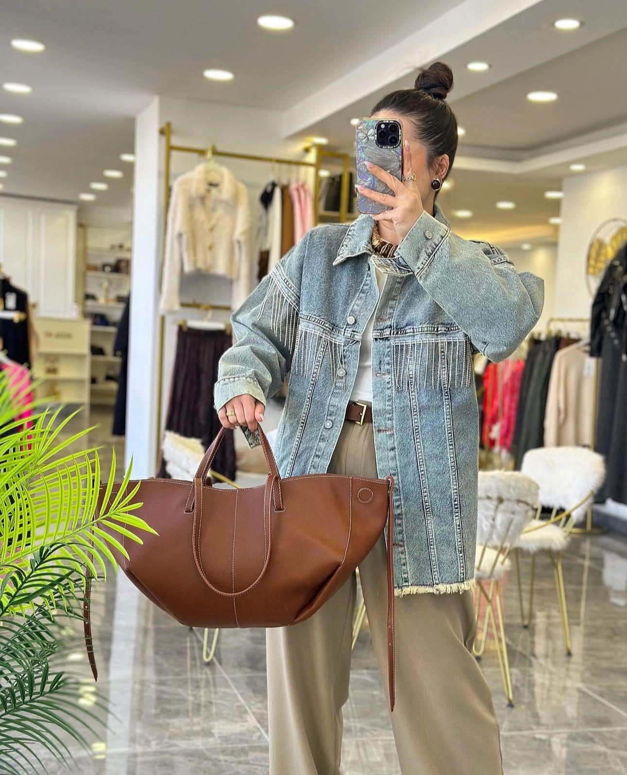 CEKETModa MTKTCKT87Taşlı Denim Ceket