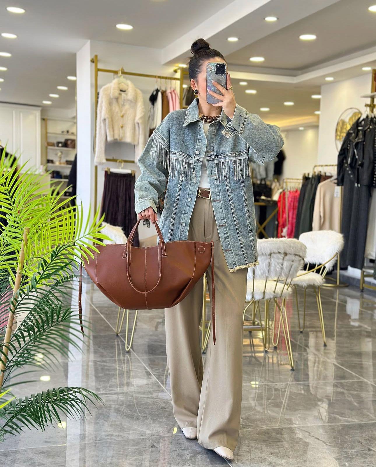 CEKETModa MTKTCKT87Taşlı Denim Ceket