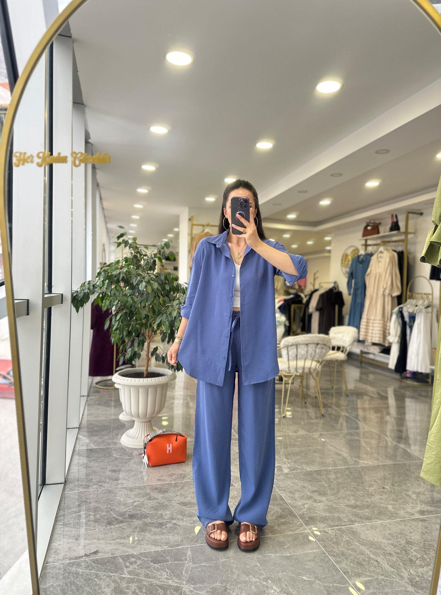 TAKIMModa MTPNTLNGMLKTKM900Tensel Pantolon Gömlek Takım