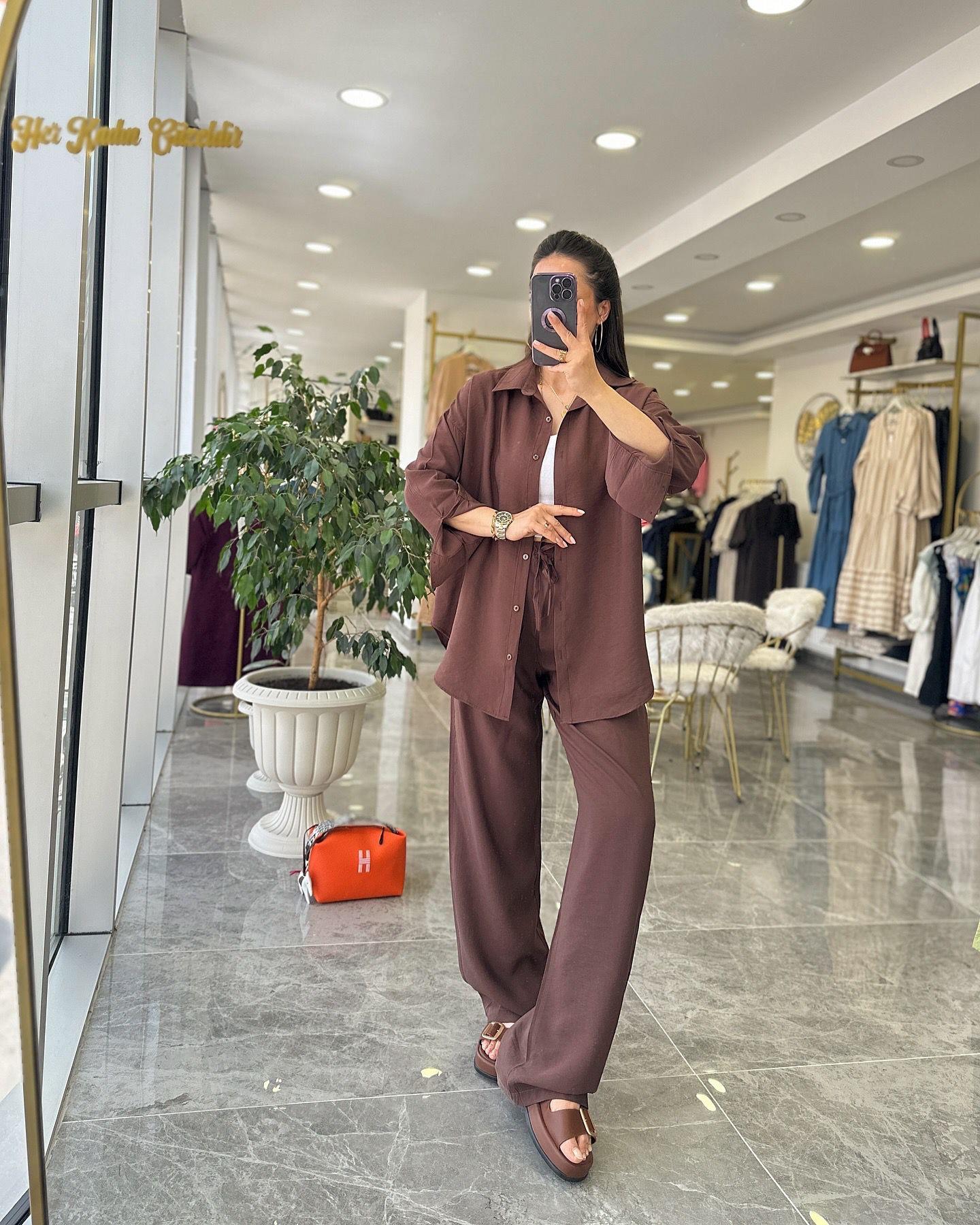 TAKIMModa MTPNTLNGMLKTKM900Tensel Pantolon Gömlek Takım
