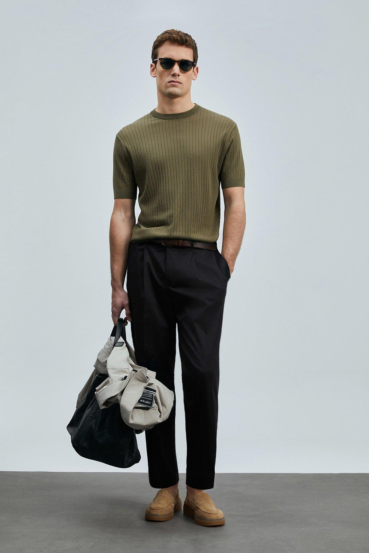 Albert Smart Erkek Chino Pantolon Comfort Pileli Siyah