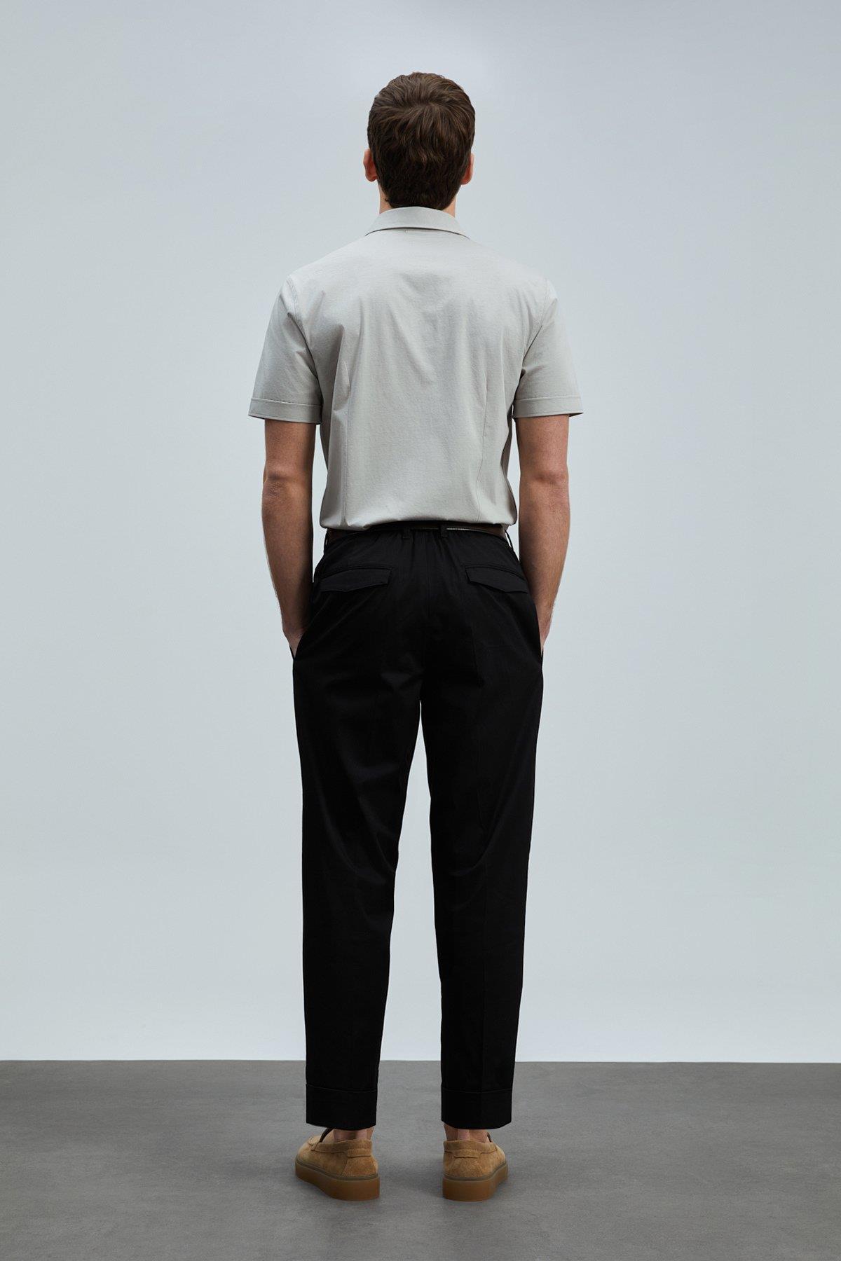 Albert Smart Erkek Chino Pantolon Comfort Pileli Siyah