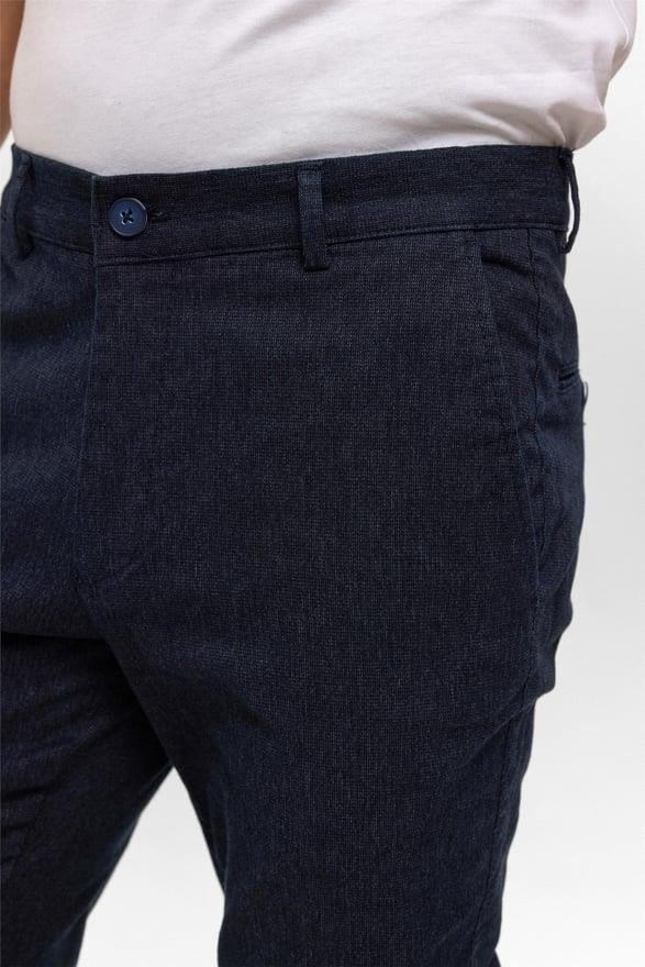 Lacivert Regular Armürlü Pantolon
