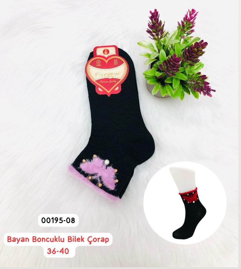 Bayan Boncuklu Bilek Çorap