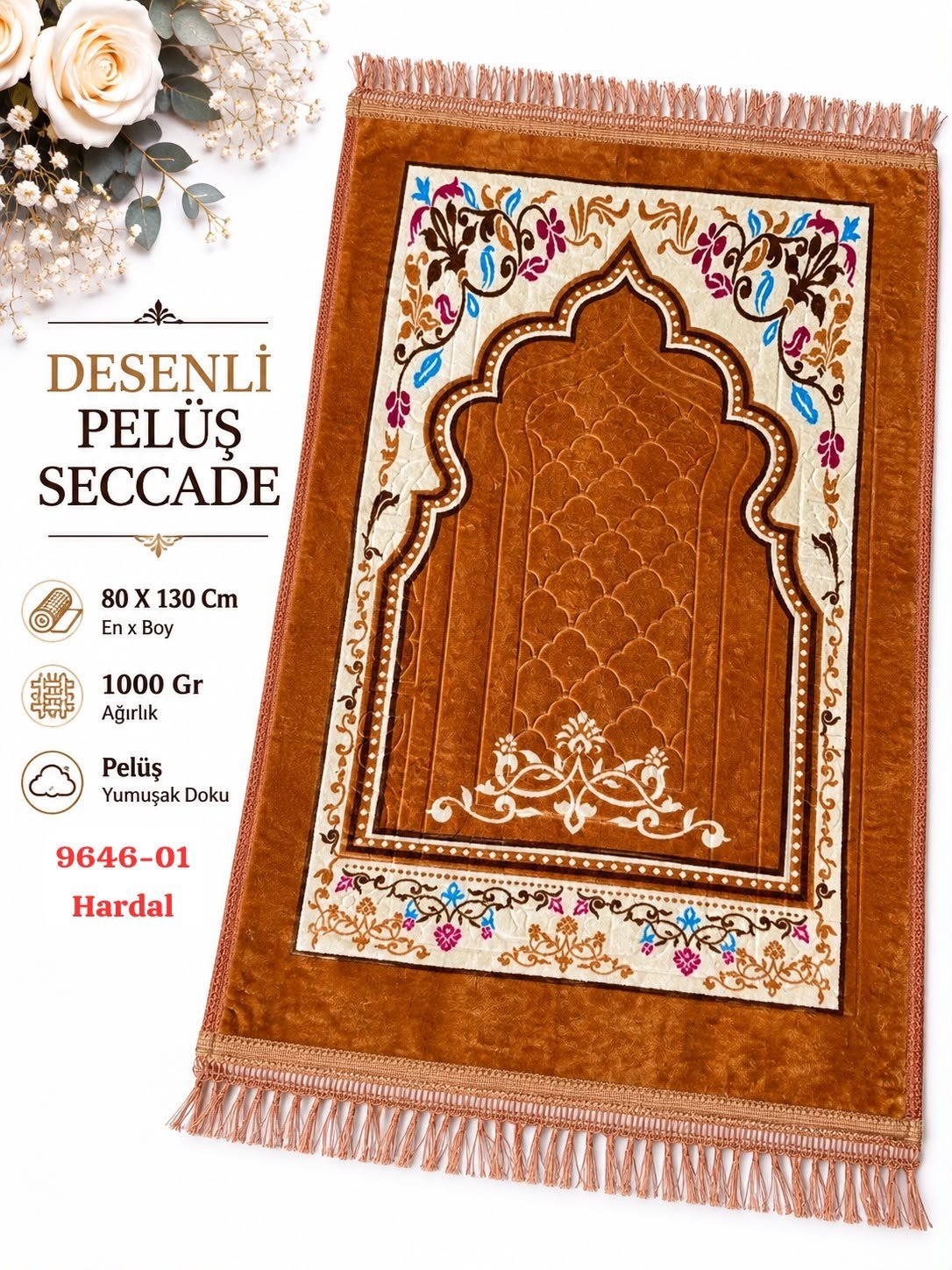 Desenli Peluş Seccade