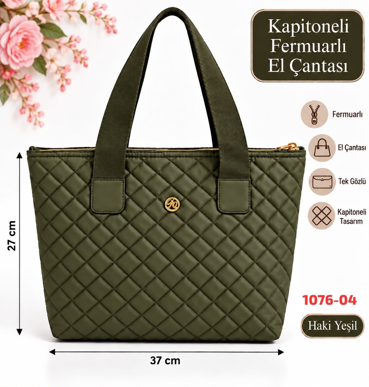 Kapitone Büyük Boy El Çantası