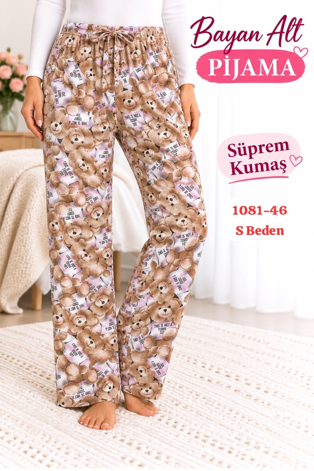 Süprem (sert) Kumaş Alt Pijama
