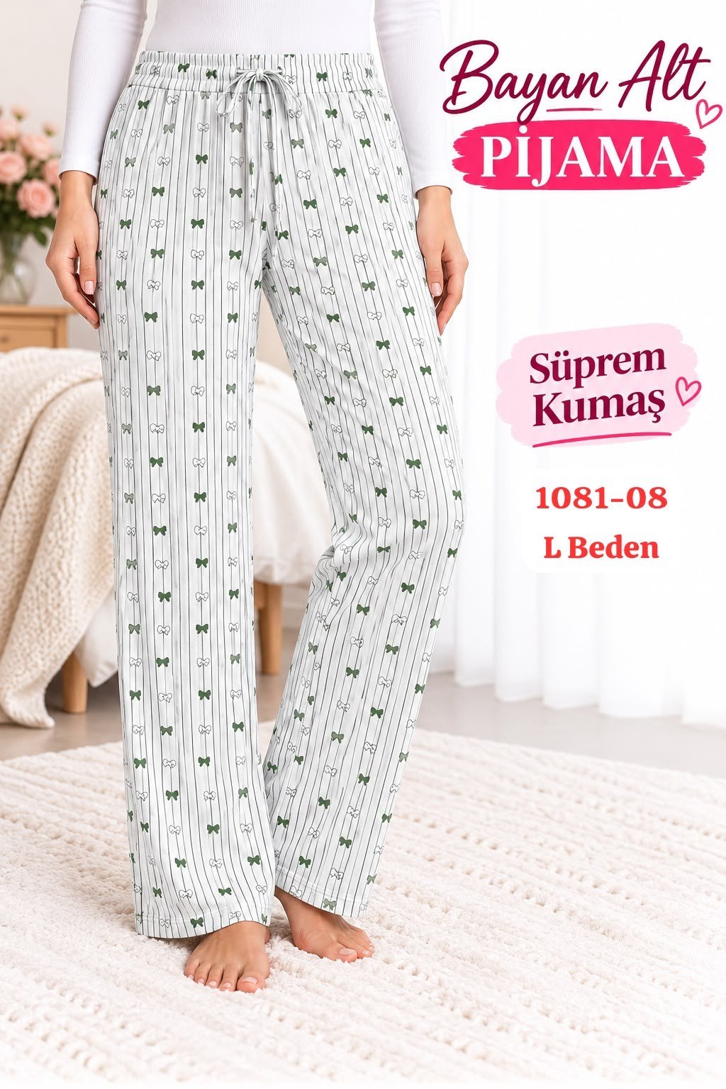 Süprem (sert) Kumaş Alt Pijama
