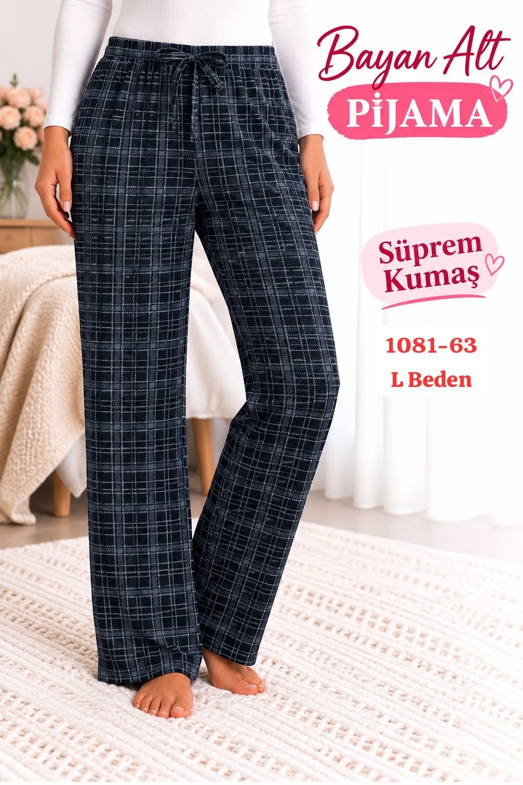 Süprem (sert) Kumaş Alt Pijama