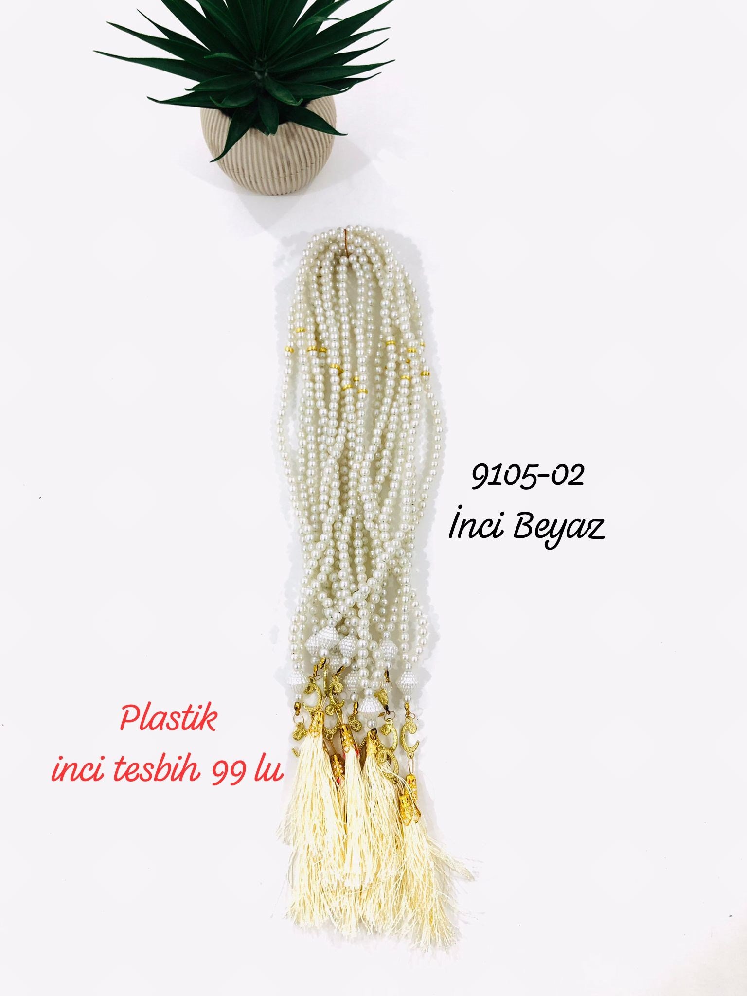 9105 Plastik İncili Tesbih