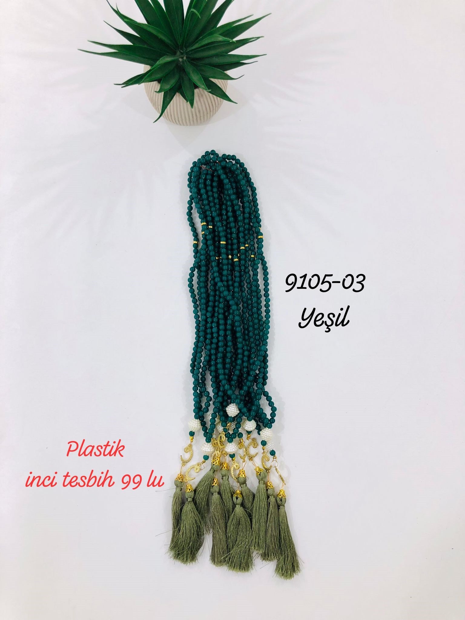 9105 Plastik İncili Tesbih