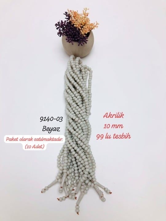 9140 10 mm Akrilik 99 lu Tesbih