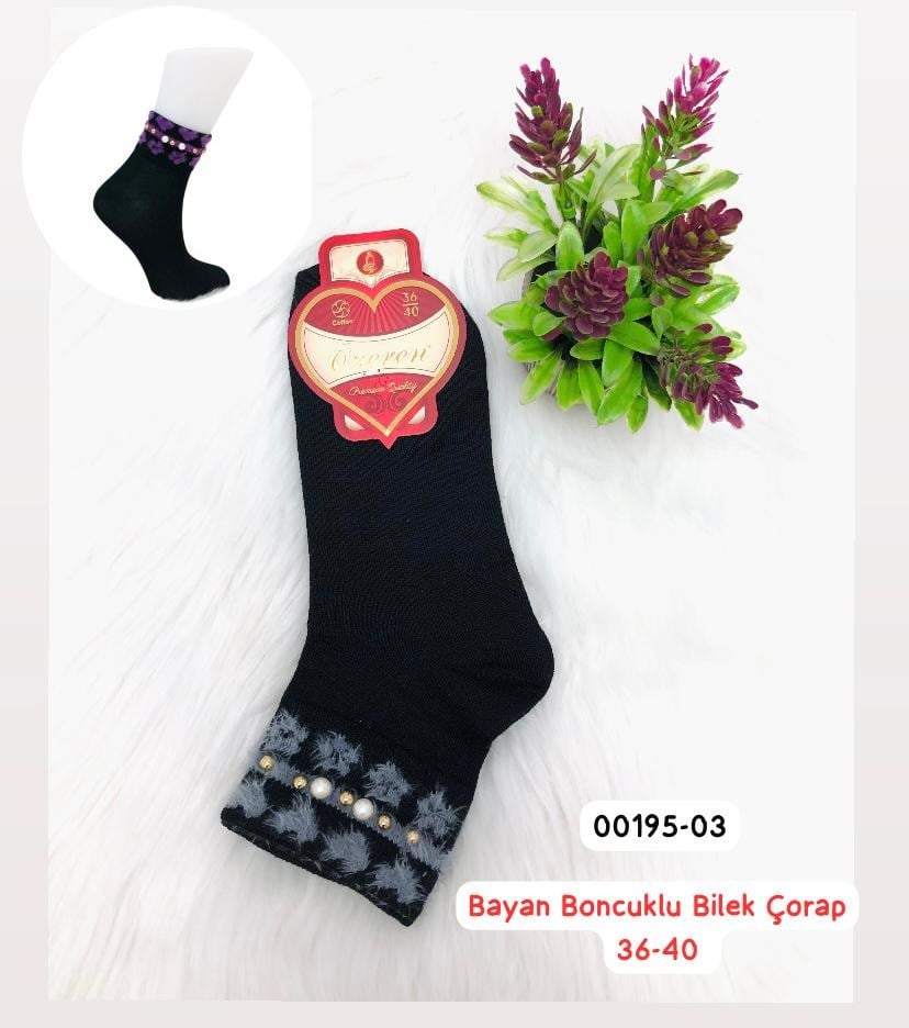 Bayan Boncuklu Bilek Çorap