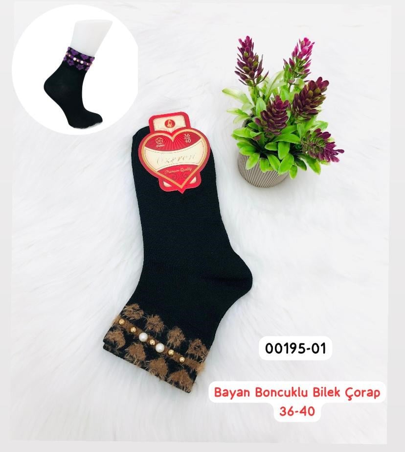 Bayan Boncuklu Bilek Çorap