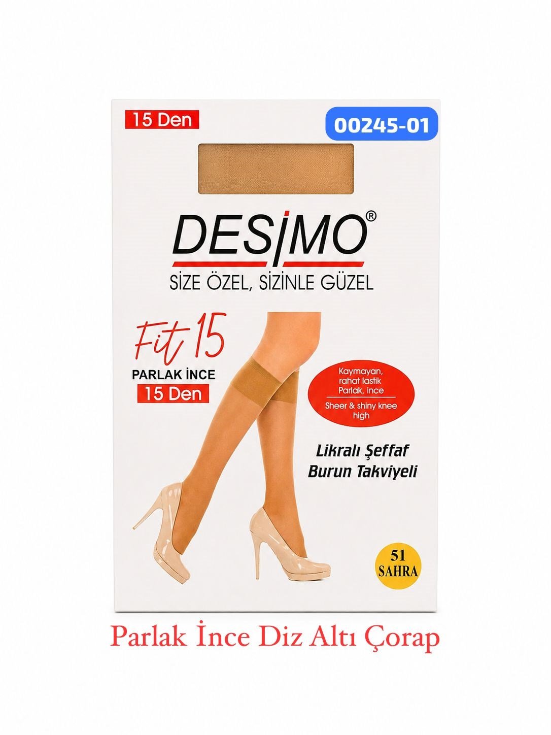 Desimo Parlak İnce Diz Altı Çorap