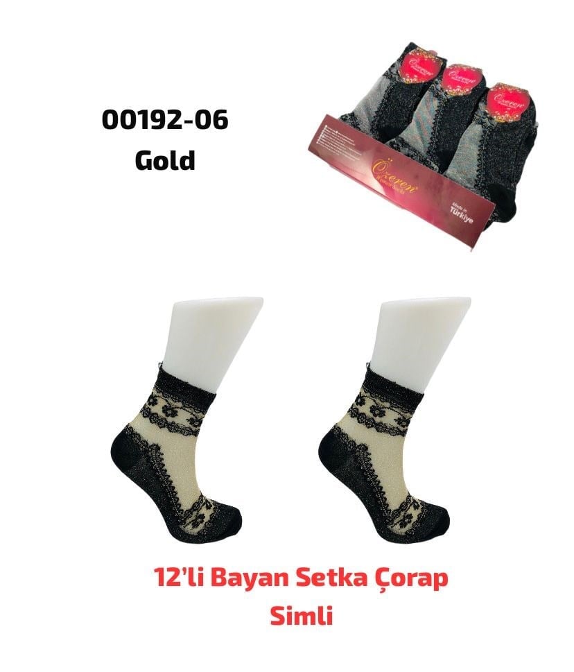 Simli Setka Bayan Çorap