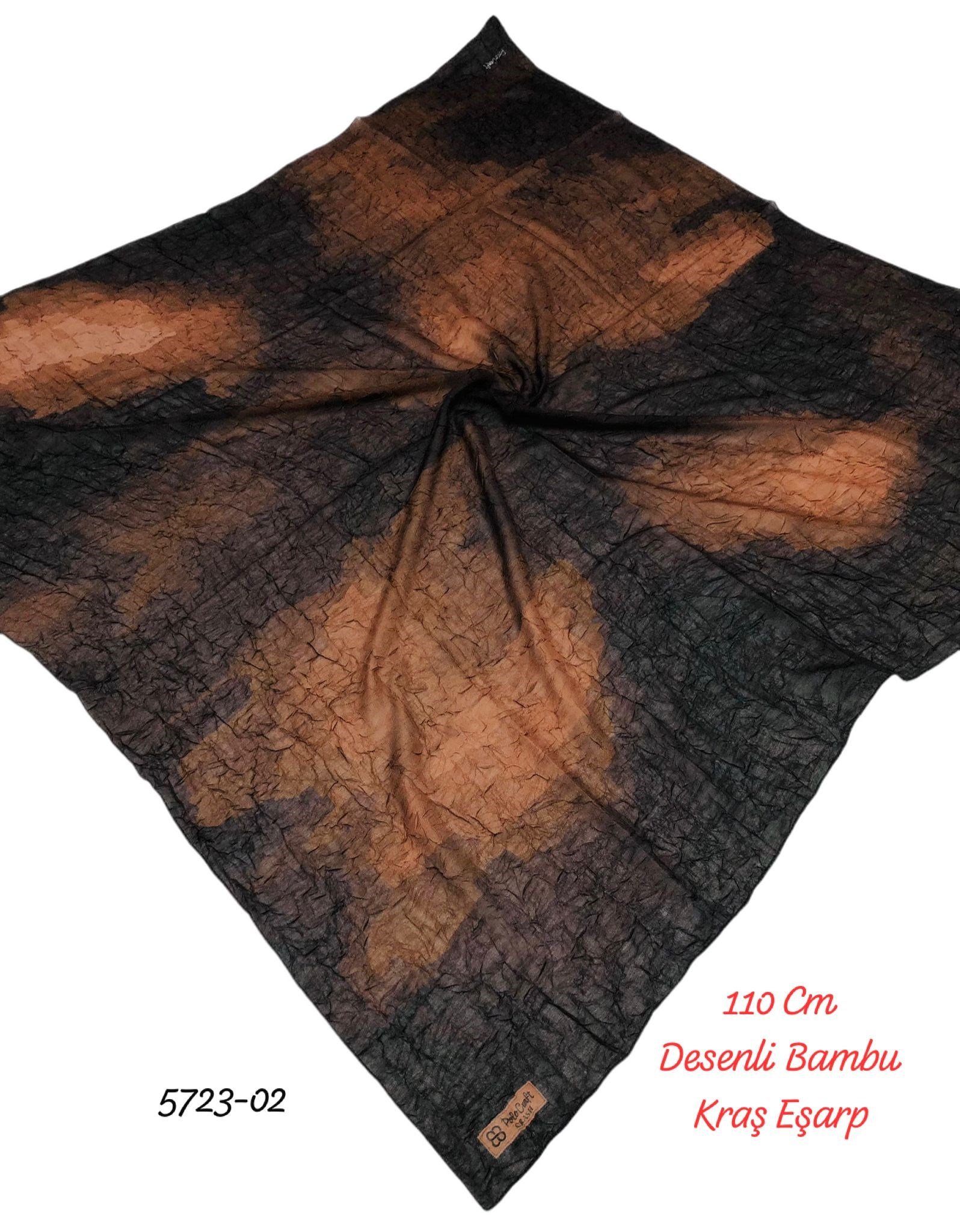 5723 110cm Desenli Bambu Kraş Eşarp