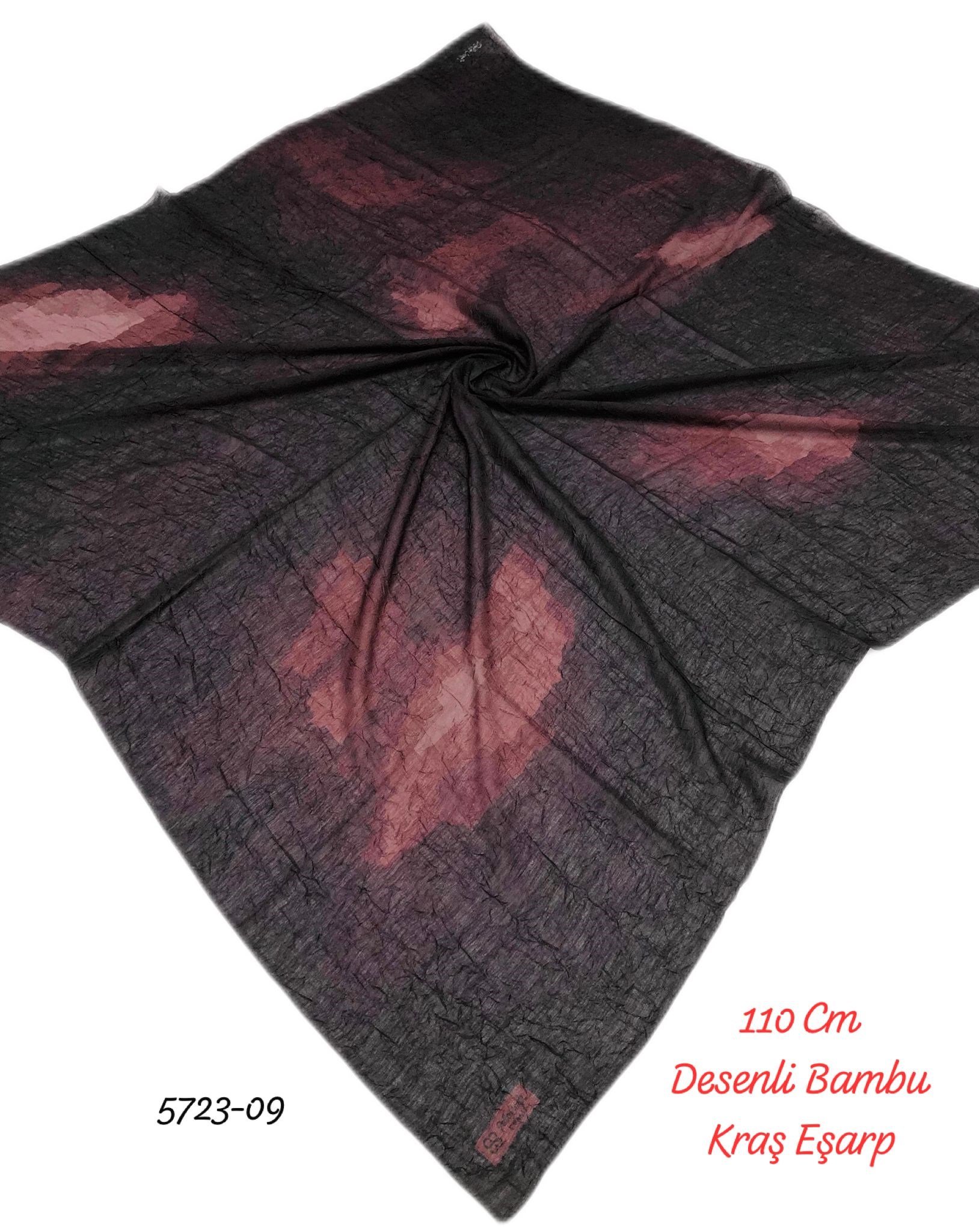 5723 110cm Desenli Bambu Kraş Eşarp