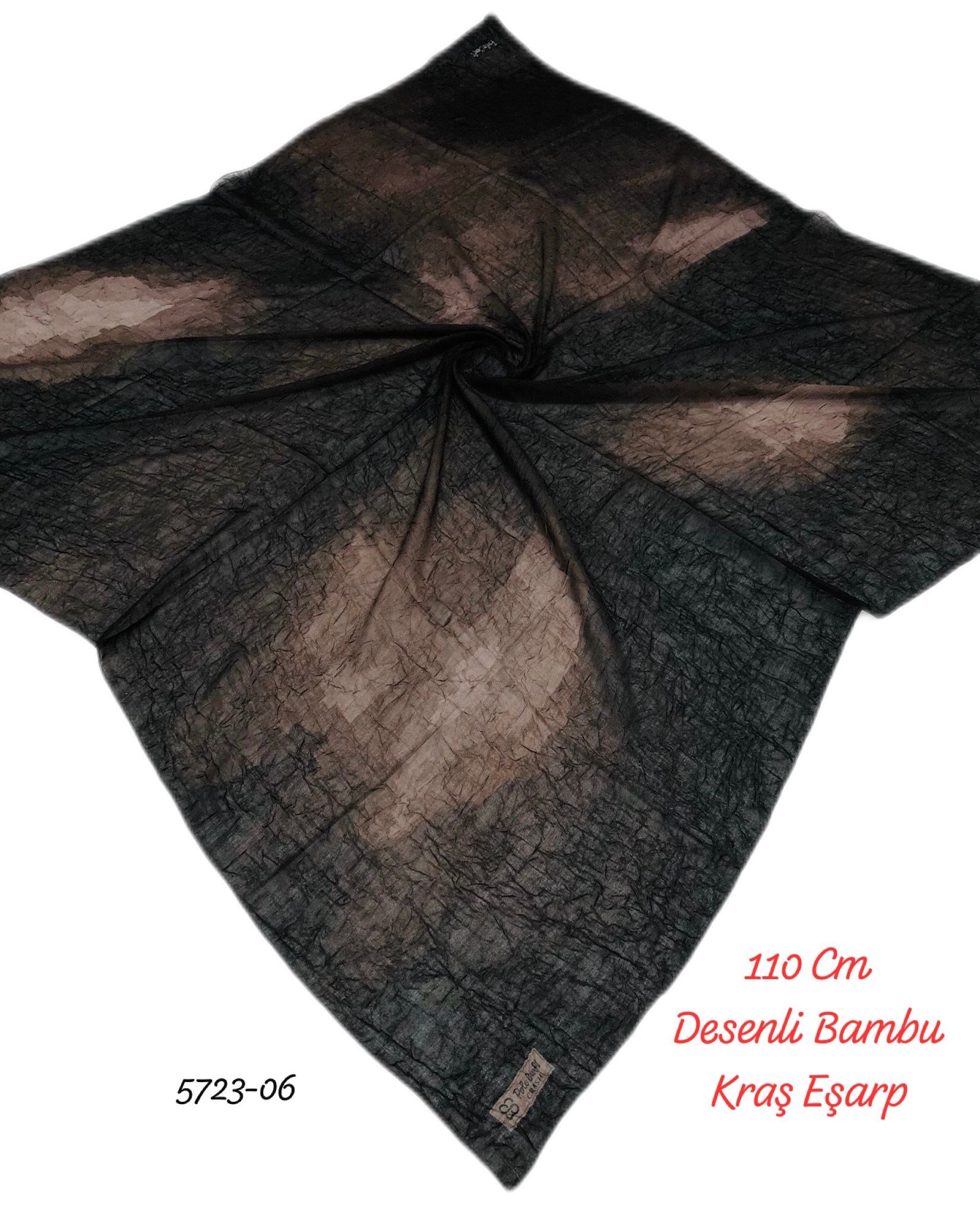 5723 110cm Desenli Bambu Kraş Eşarp