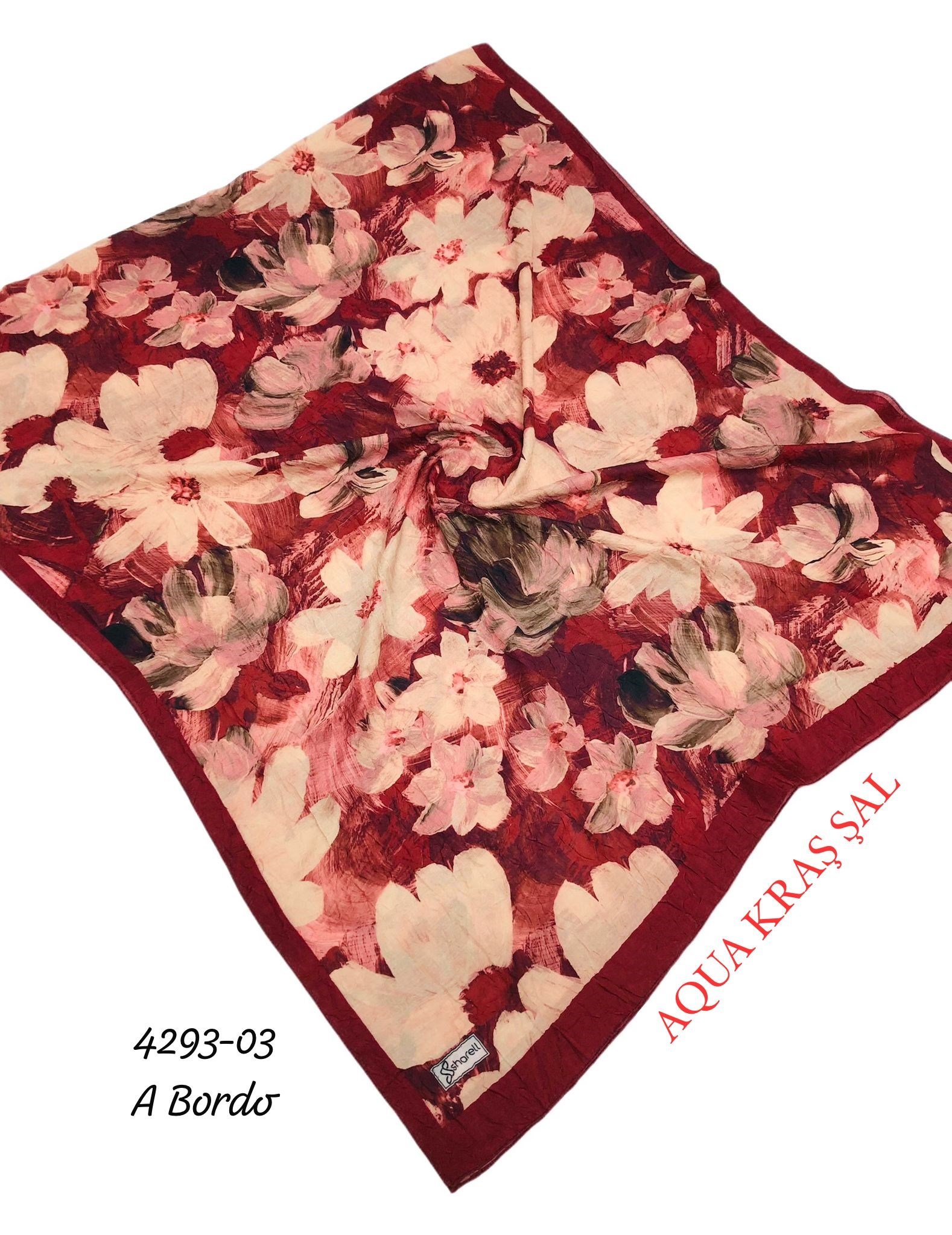 4293 Desenli Bambu (Aqua) Kraş Şal