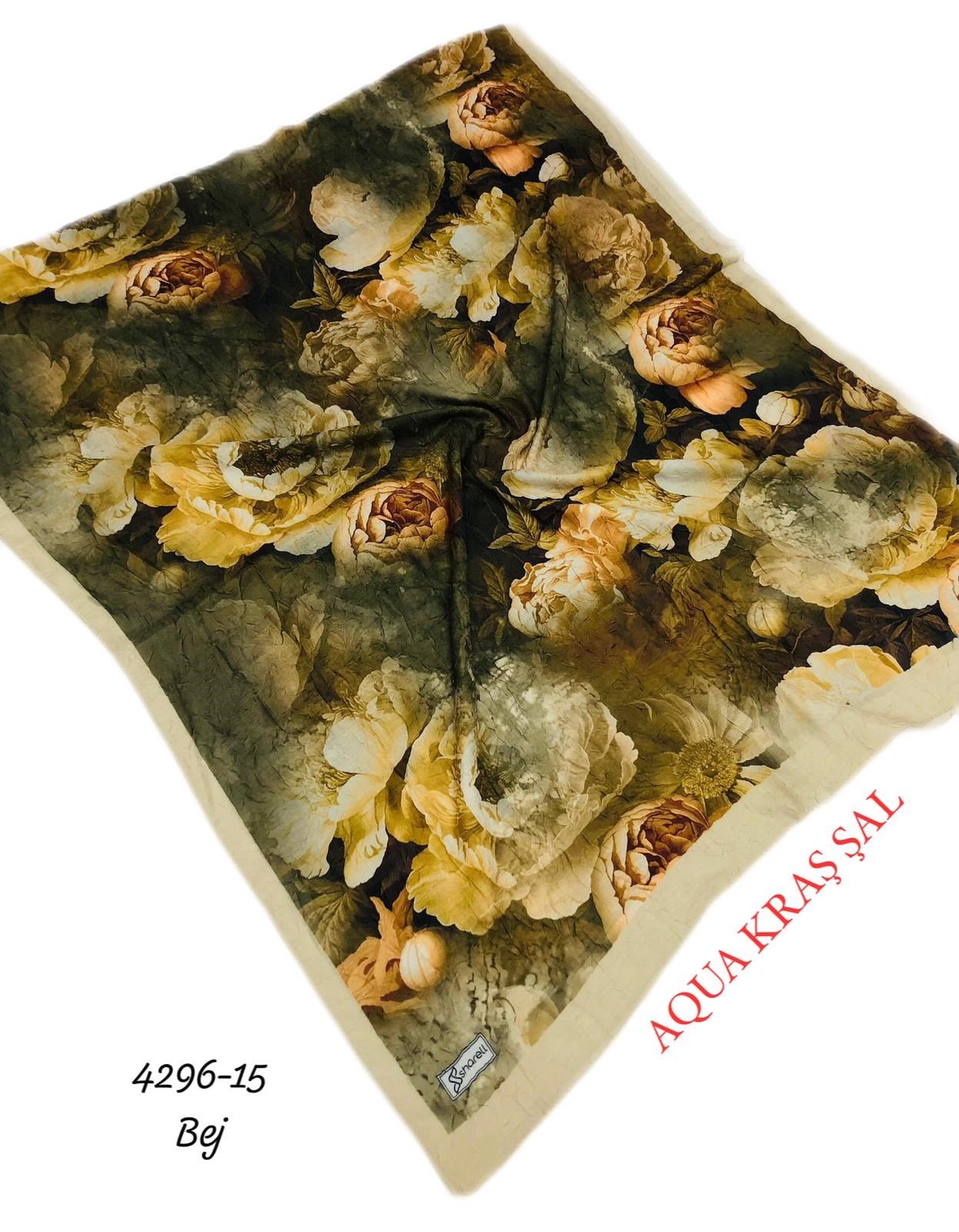 4296 Desenli Bambu (Aqua) Kraş Şal