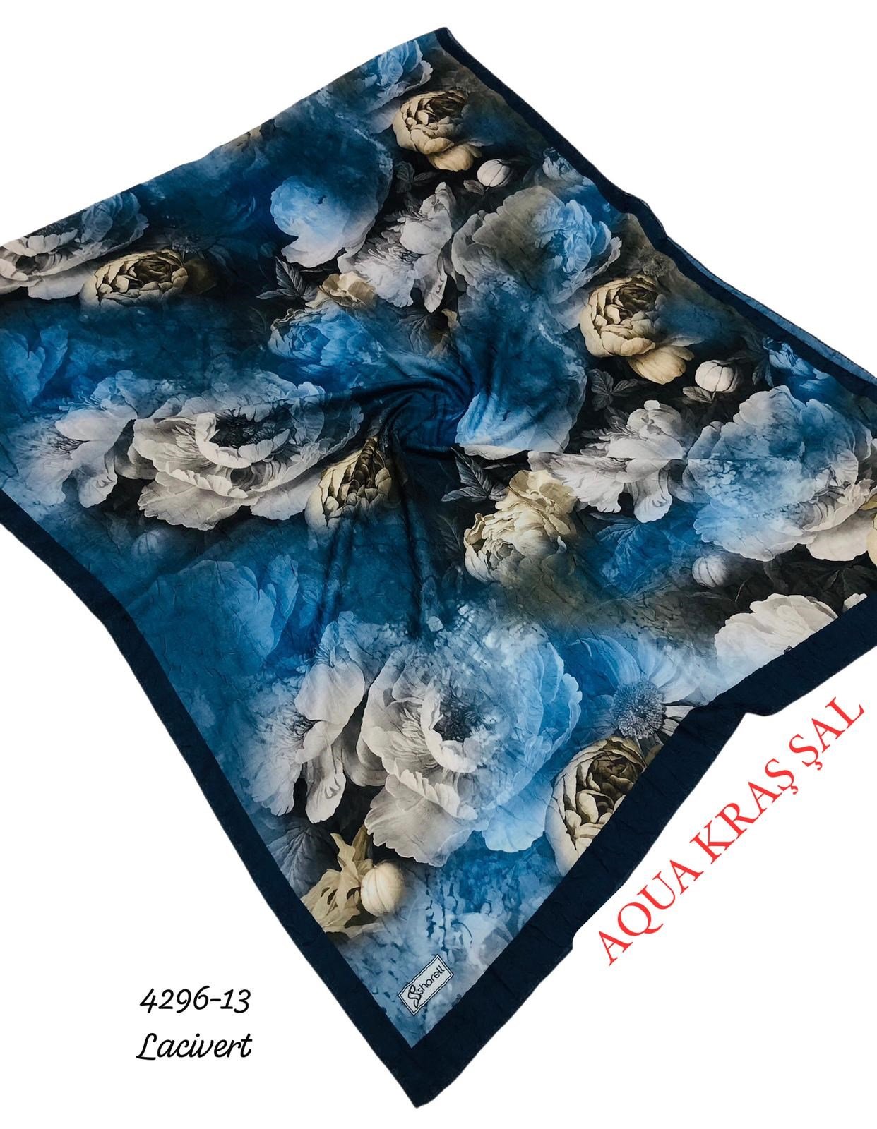 4296 Desenli Bambu (Aqua) Kraş Şal
