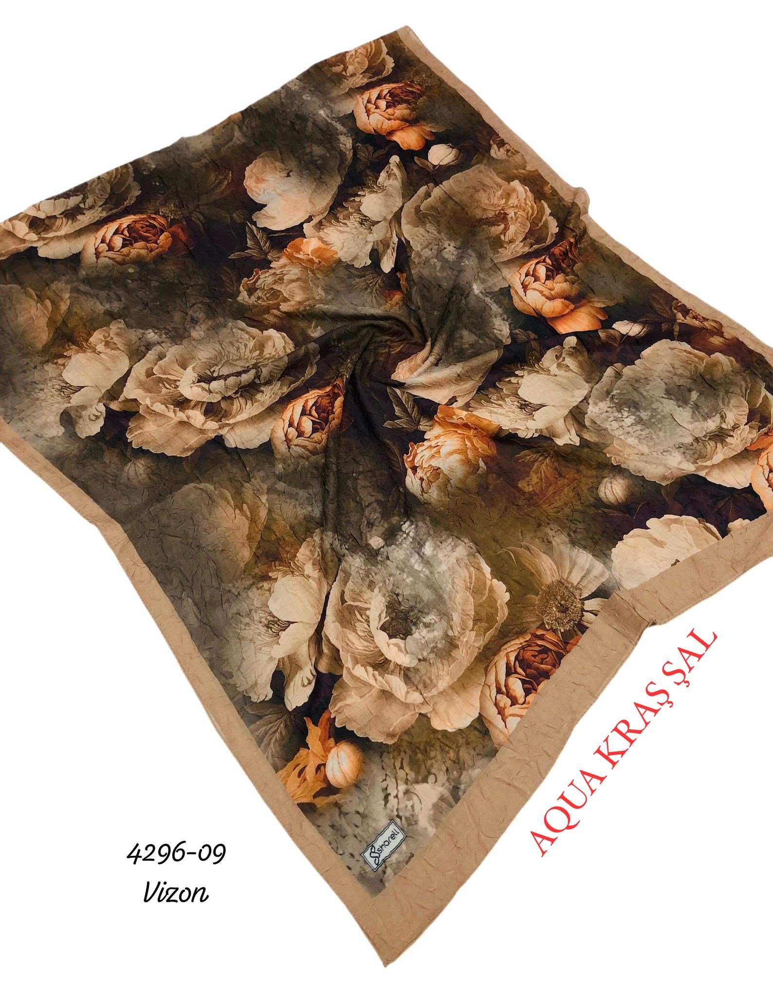4296 Desenli Bambu (Aqua) Kraş Şal