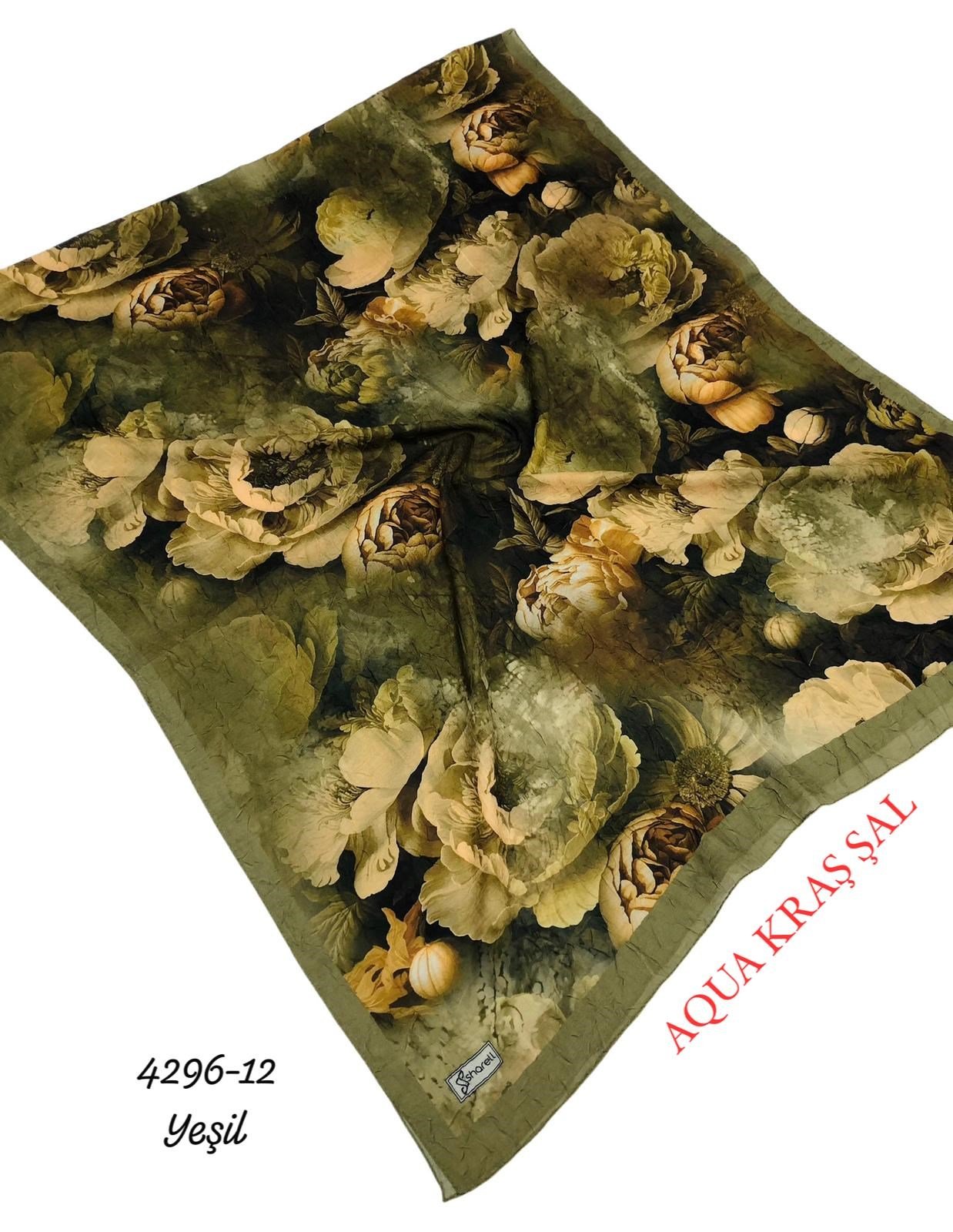 4296 Desenli Bambu (Aqua) Kraş Şal
