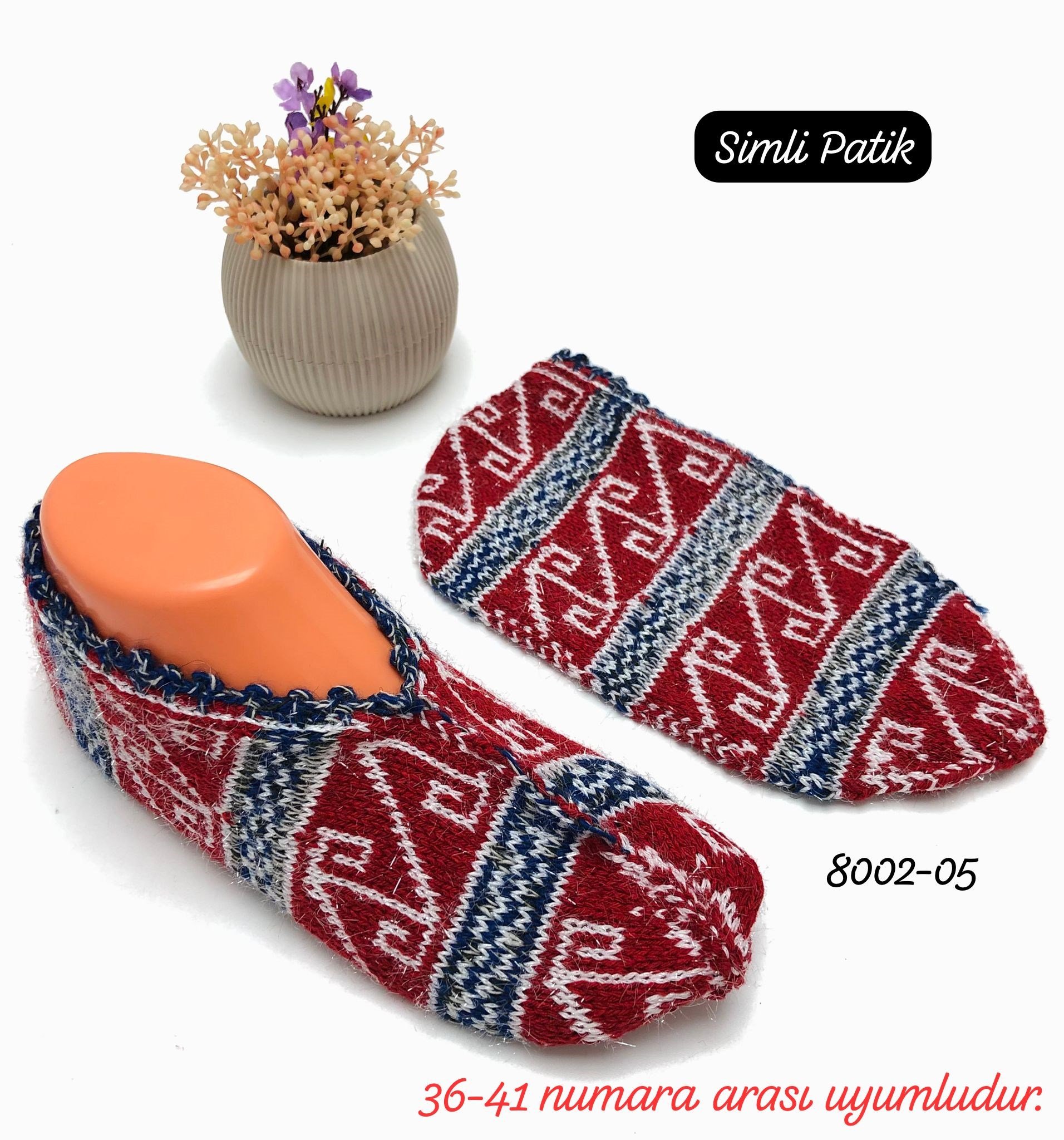 8002 Desenli Simli Patik
