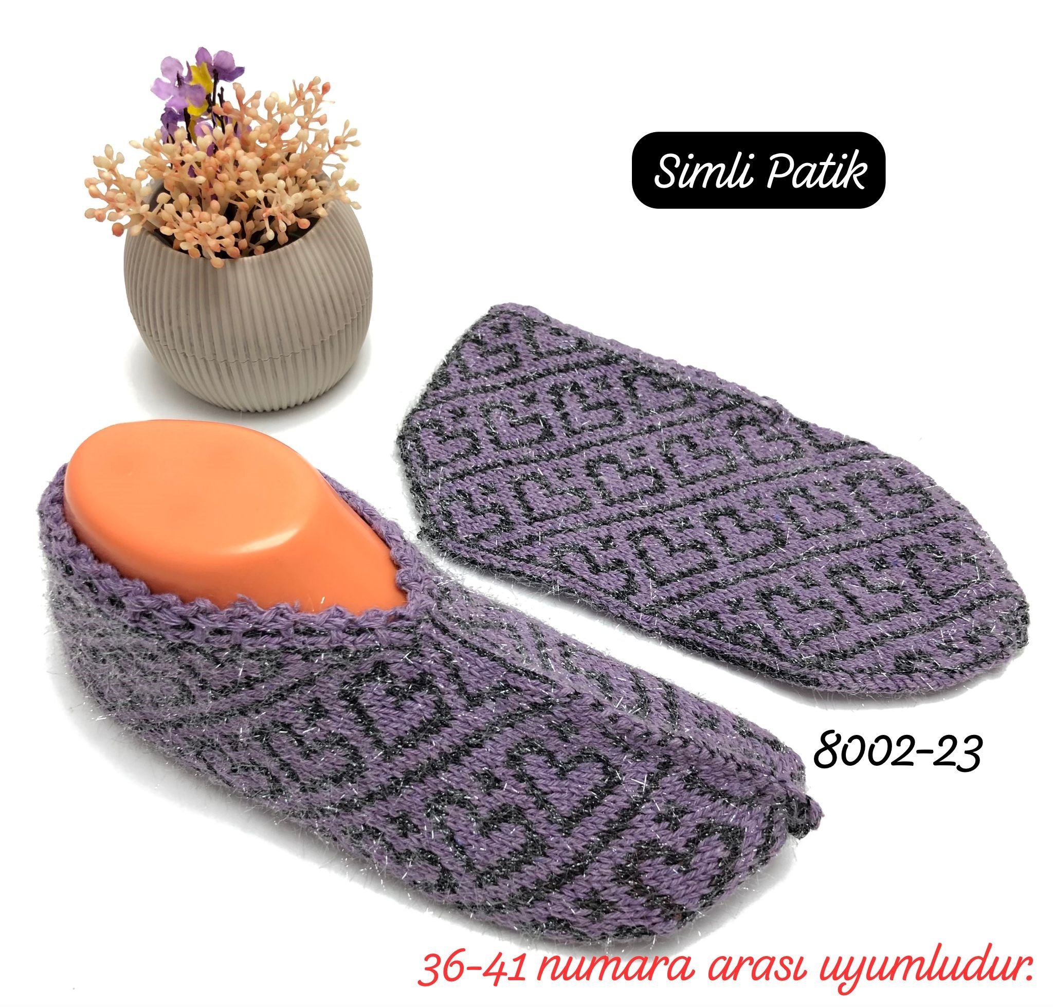 8002 Desenli Simli Patik