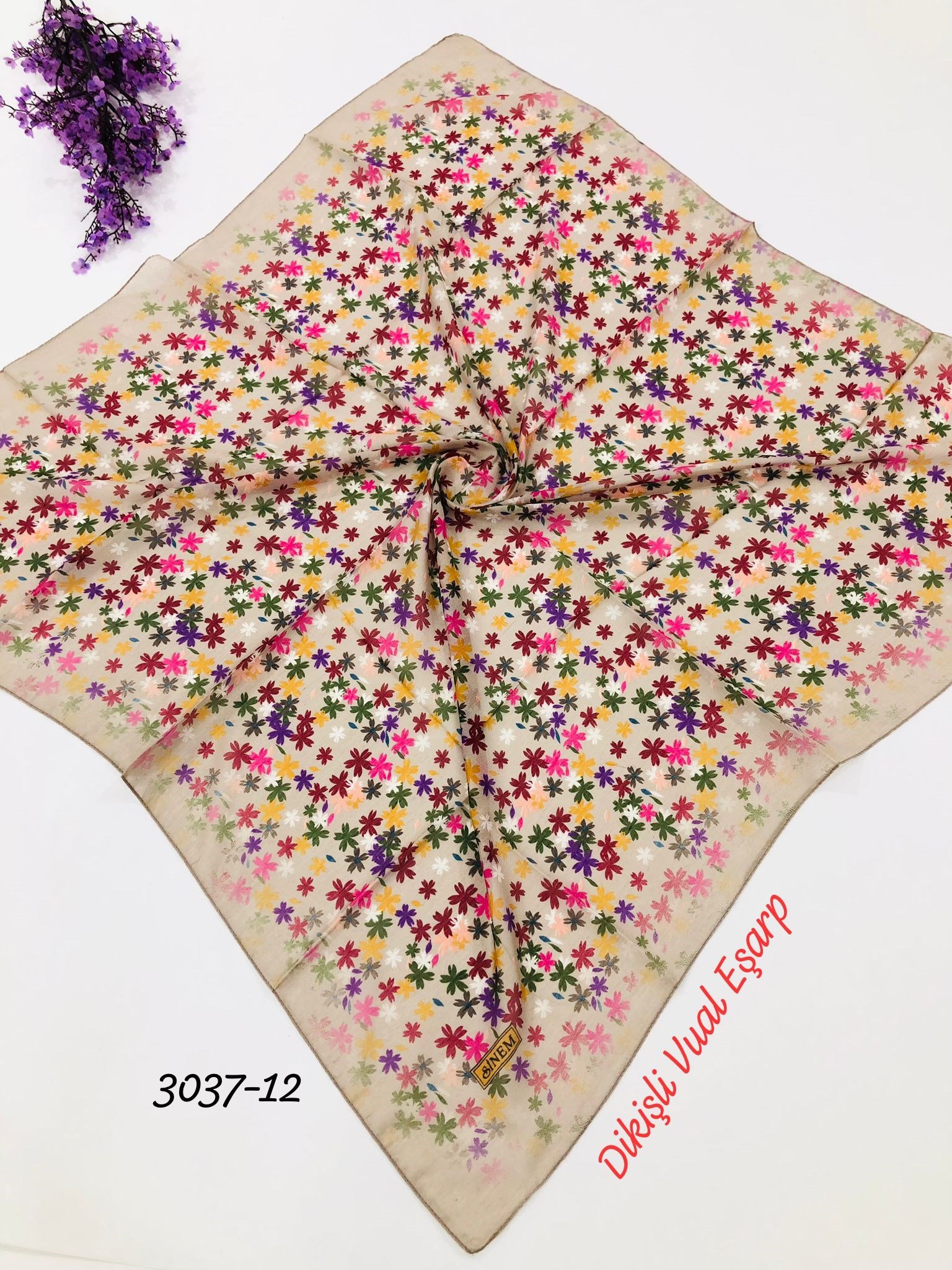 3037 Dikişli Vual Eşarp